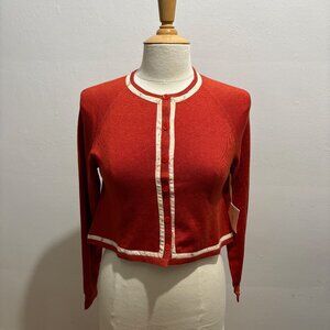NWT vintage Tea with Lemon long sleeve crew flared cardigan in coral